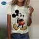 2024 neue Frauen Sommer Disney Mickey Maus Muster T-Shirt Harajuku gedruckt Top T-Shirt Frauen