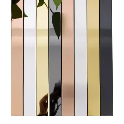 DIY Deckenkante Spiegelstreifen 3M selbstklebende Acryl Kunst Wandfliesenaufkleber Dekor 3D Image
