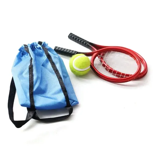 4 teile/satz Puppe Tennis schläger Kits Miniatur Schläger Ball Tasche 1/6 1/12 Sporta us rüstung Set
