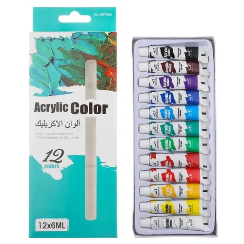 12 Farben Acrylfarben 6/12 ml wasserdichtes profession elles Acrylfarben rohr für