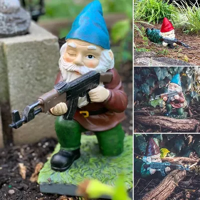 CS Pistole Zwerg Figur Gnome Statue Lustige Elf Statue Ornament Home Garten Rasen Yard Outdoor Dekoration Zubehör Geschenke