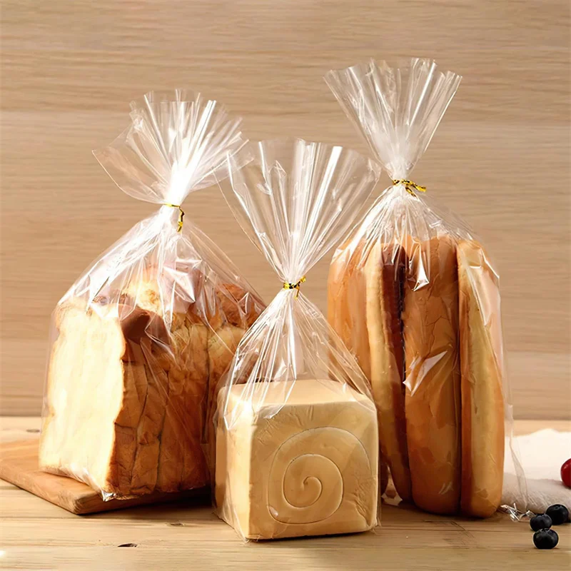 100 stücke Plastiktüten Transparente Tasche Für Toast Brot Weiche Matt Lebensmittel Verpackung Backen Geschenk taschen Hochzeit Party Dekoration Image