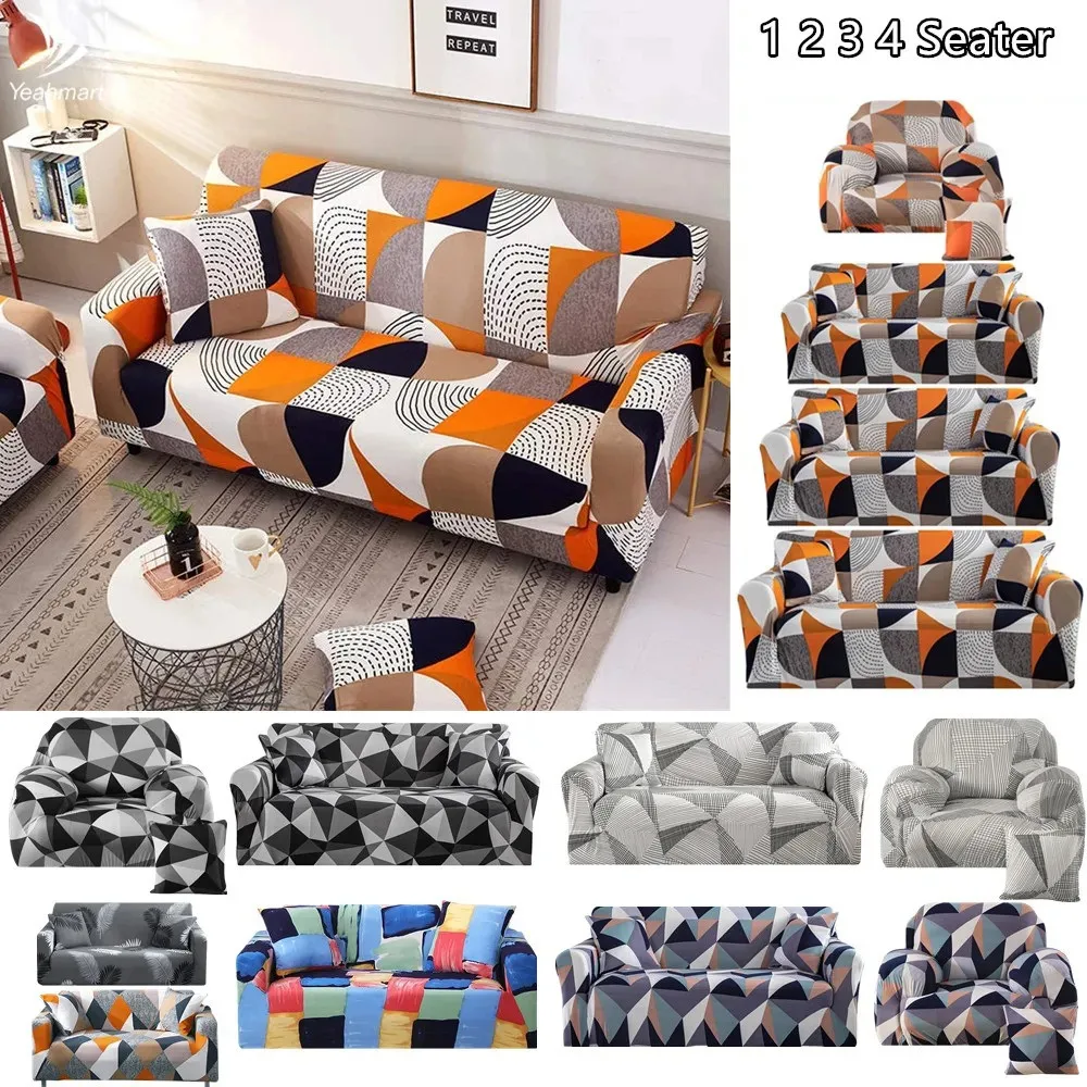 Stretch-Sofa bezug Universal bedrucktes Sofa Schon bezug Loves eat Couch bezug Polyester Möbels chutz bezug mit 1 Stück Kissen bezug Image