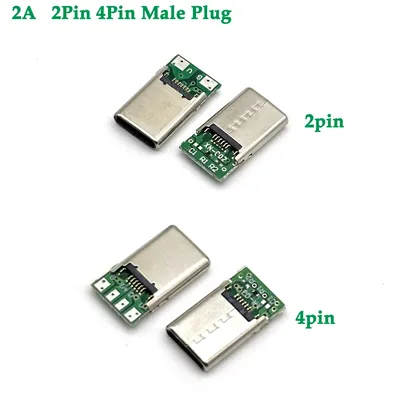 1/10pcs 2a USB 3. 0 Typ-C-Stecker 2-poliger 4-poliger Steckdosen adapter zum Löten von Draht und