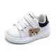 Neue Sping/Herbst Baby Schuhe Leder Kleinkind Jungen Mädchen Sneakers Nette Bär Weiche Sohle Weiß