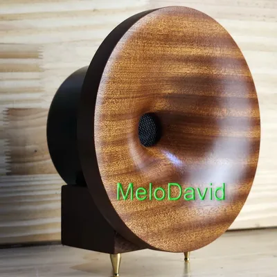 Ein Paar 2 Stück MeloDavid 2025 neuer Ver 98 dB extra hochfreier Hornhochtöner aus Holz + Holzstütze Image