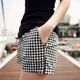 Sommer Shorts Damen elastischen Bund Plaid mit Tasche lose Kleid atmungsaktive Hot pants Sommer