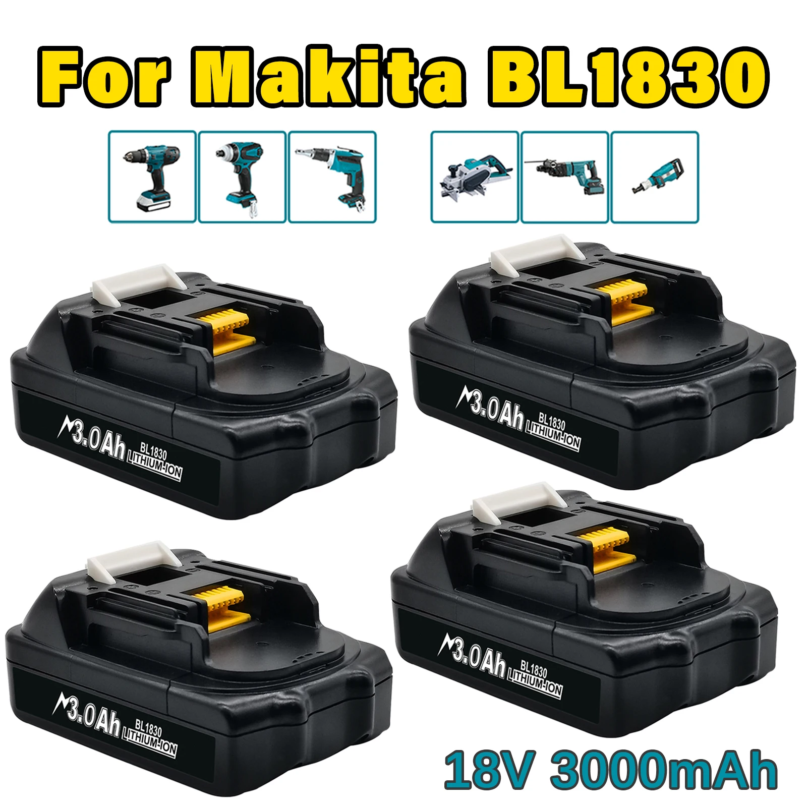 Powtree für makita bl1830 18v 3000mah Elektro werkzeuge Batterie wechsel bl1815 bl1840 lxt400 2006-5 183086-3 181586-1 Image