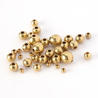 50pcs/lot 3/4/5/6/8mm Original Brass Spacer Beads Ball Loose Bead for Charms Bracelets Jewelry