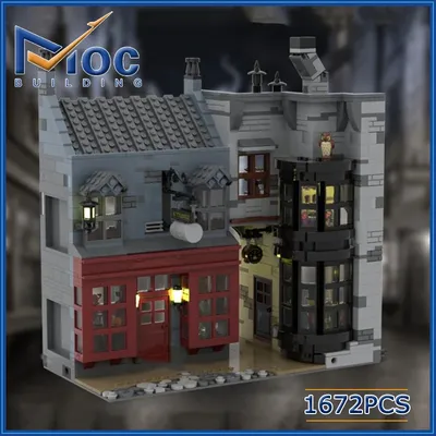 Klassische Film Szene MOC Brunnen Eines Glück und Trank Shop Bausteine Schloss Modell DIY Montage Ziegel Spielzeug Weihnachten Geschenk Image