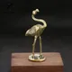 Vintage Messing Flamingo Kleine Statue Ornament Antike Kupfer Tier Figur Miniatur Hause Desktop