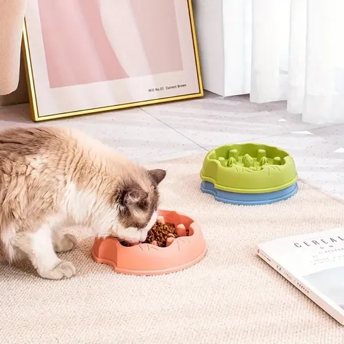 Katze langsam Feeder Schüssel tragbare Donut geformte Tiernahrung Feeder Anti Ersticken Puzzle