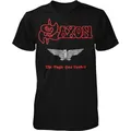 Männer T-Shirt Saxon Band T-Shirt Kurzarm Rock Tops schwarz Größe S-4Xl lustige T-Shirt Neuheit