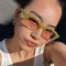 Kleine ovale Vintage-Sonnenbrille für Damen, modische Sonnenbrille, UV400, trendige Herren-Nieten, Dekoration, Sonnenbrille