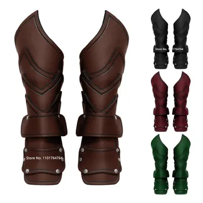 2PCS Cosplay Requisiten Faux Leder Breite Armschiene Spitze Up Arm Rüstung Manschette String Steampunk Vintage Medieval Gauntlet Armband Armband Image