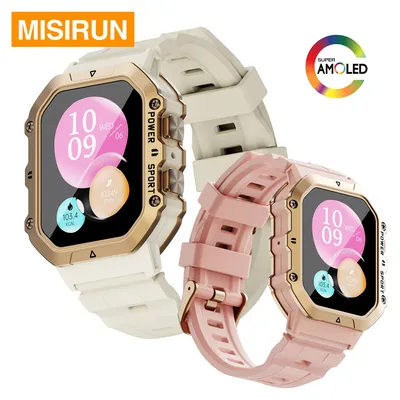 Misirun Amoled Smartwatch Frauen Bluetooth Anruf Gesundheits überwachung Smartwatch 1atm tief Image