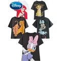 Disney Chic Frauen Mickey Maus Donald Ente Der König Der Löwen SIMBA Brief Cartoon Print T-Shirt