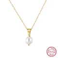 Kuss Mandy echte 925 Sterling Silber Süßwasser Perlenkette für Frauen hand gefertigte 14 Karat Gold