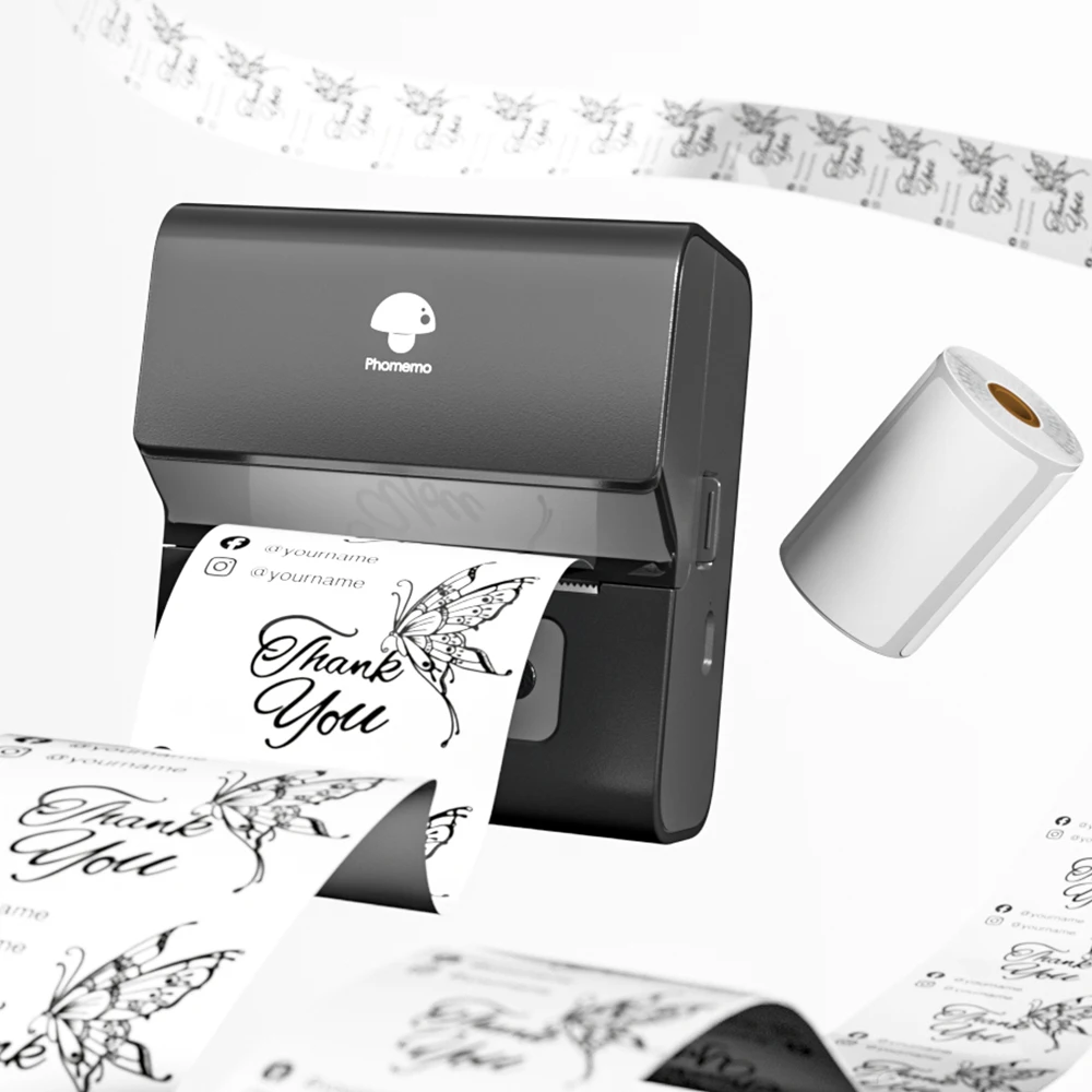 Phomemo M221 Barcode-Etikettendrucker, 3-Zoll-Etikettendrucker, Bluetooth-Thermodrucker für Unternehmen/Heimgebrauch, kompatibel mit Telefon und PC Image