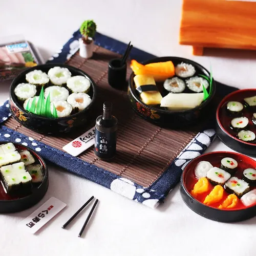 Puppenhaus Miniatur Janpanese Sushi Reis für Puppenhaus Dekor so tun als ob Essen