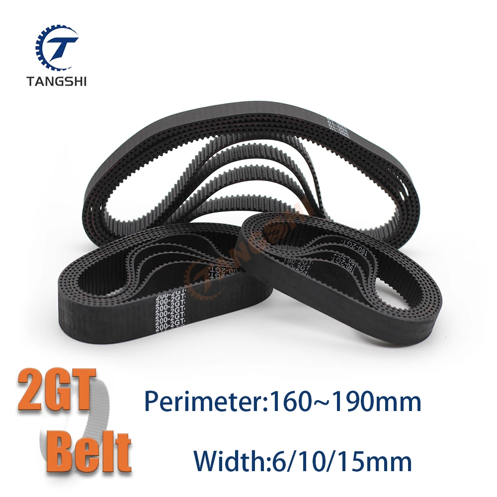 2GT Synchronriemen mit geschlossenem Regelkreis, Länge 160 162 164 166 168 170 172 174 176 178 180 182 184 186 188 190 mm, GT2 Breite 6–15 mm Image