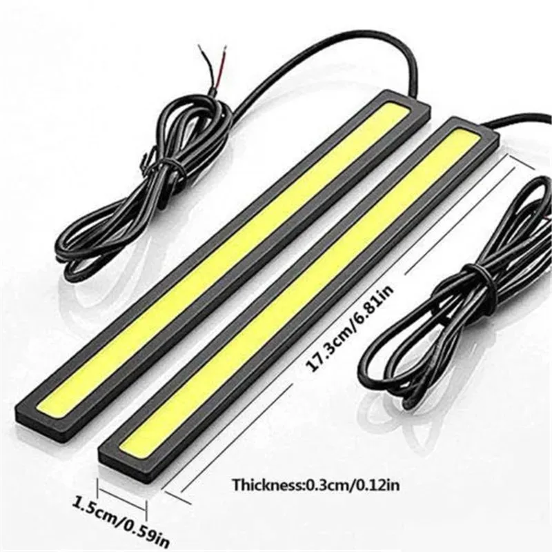 2 stücke 17 cm Universelle Wasserdichte Tagfahrlicht COB Nebel Lampe Auto Styling Led Tag Licht DRL Lampe Nebel bar Lampe Streifen Lichter