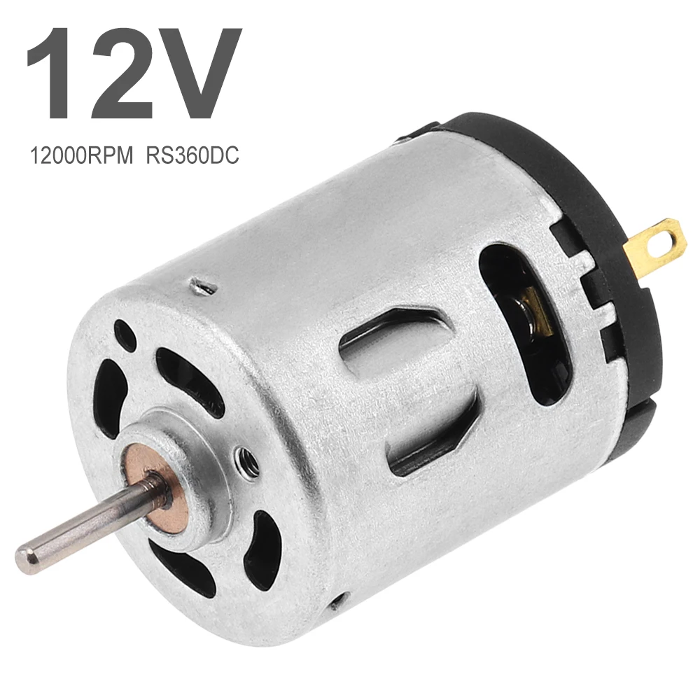 RS360 12V DC Motor 12000RPM High Speed Kohlebürste Mikromotor für DIY Spielzeug Haartrockner Elektrische Fans Image