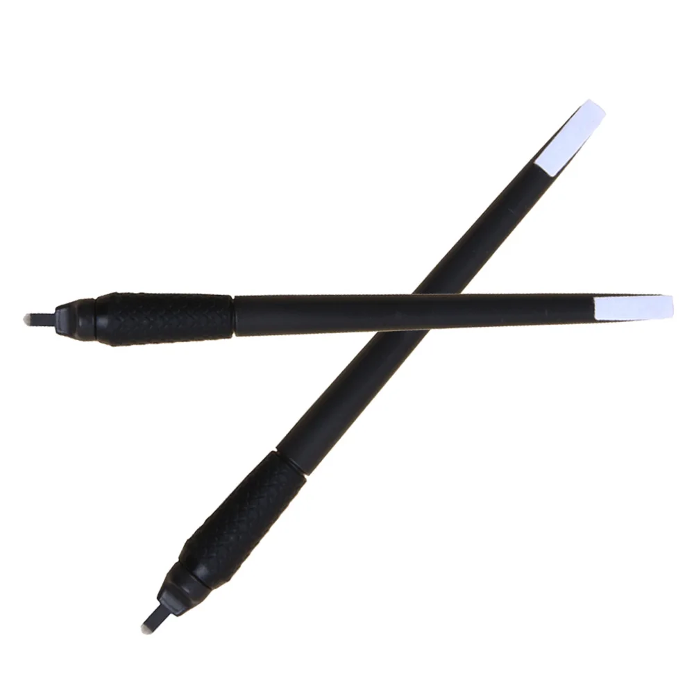 10 Stück schwarze Einweg-Microblading-Stifte 18 U-förmige manuelle Augenbrauenstifte sterilisierte Klingenwerkzeuge für Augenbrauen Image