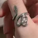 Punk Schlange Ringe für Frauen Mädchen Edelstahl Titan Ring Tier Bague Kreis Hochzeit Party Geschenk