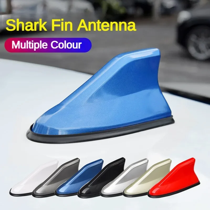 Universal Carbon Look Auto Dach Top Mount Shark Fin Antenne Antenne Topper Auto Radio AM FM Antenne Signal Verstärker Image