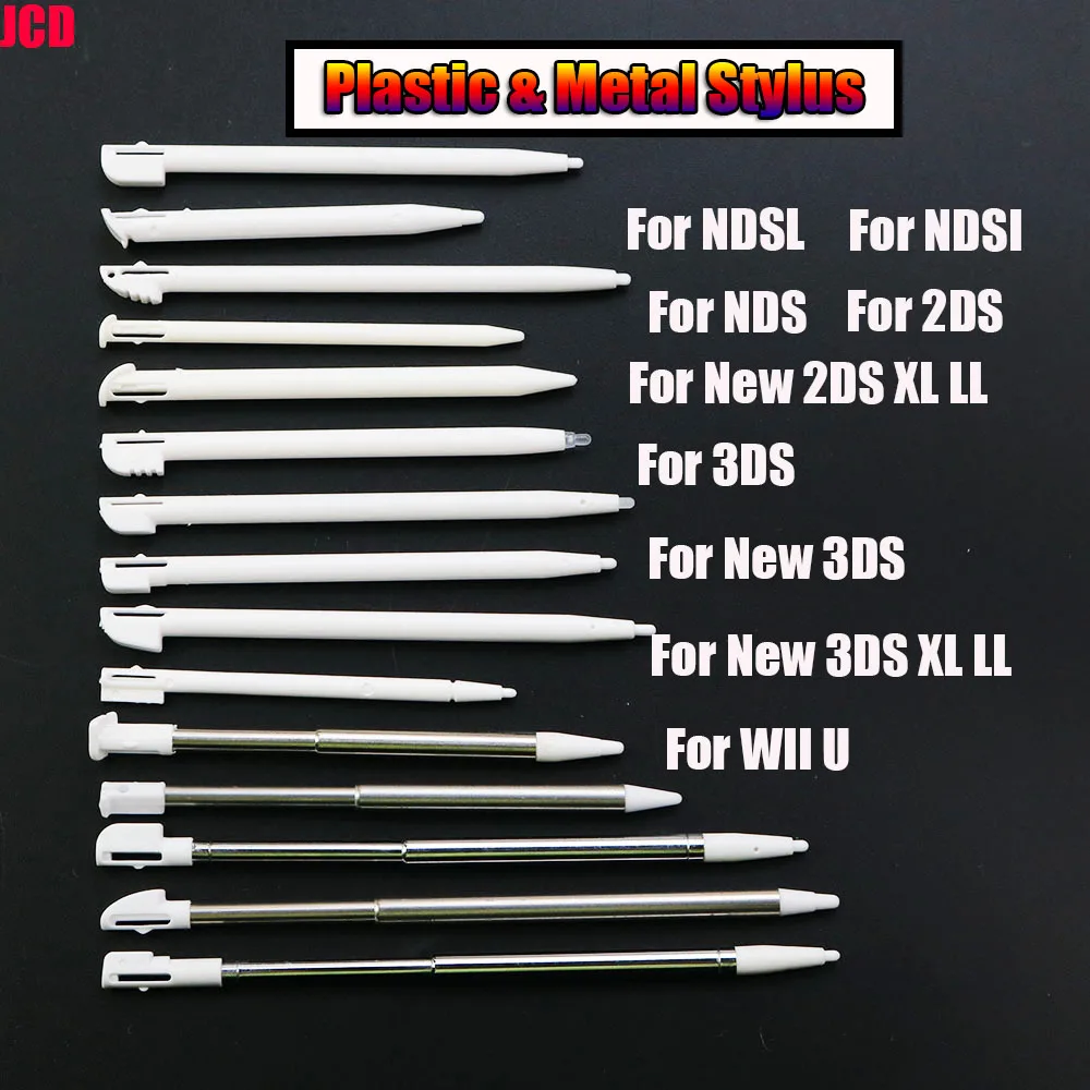 1 stücke Weiß Kunststoff Stylus Touchscreen Metall Teleskop Stylus Stift für 2DS 3DS Neue 2DS LL XL Neue 3DS XL LL Für NDSL NDSi NDS
