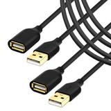 Besgoods Usb Extension Cable Besgoods 2-Pack Usb 2.0 6Ft Usb To Usb Extension Cable Extender Cord - A Male To A Female Usb Extension Cord With Gold-Plated Connector - Black Electronic_Cable