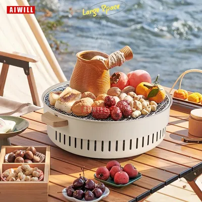 AIWILL Grill Grill Home Barbecue Outdoor Camping Holzkohle Grill Herd Grills Mesh tragbare rauchfreie Grill Grill pfanne