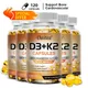 Vitamin d3 k2 | 5000 iu d3 optimiert die Kalzium aufnahme | 200 mcg k2 fördert die Durchblutung um