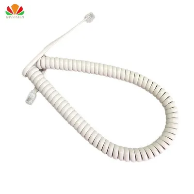 Weiß 50cm Lange typ telefonkabel reinem Kupfer draht telefon lautstärke kurve Mikrofon 4P4C stecker