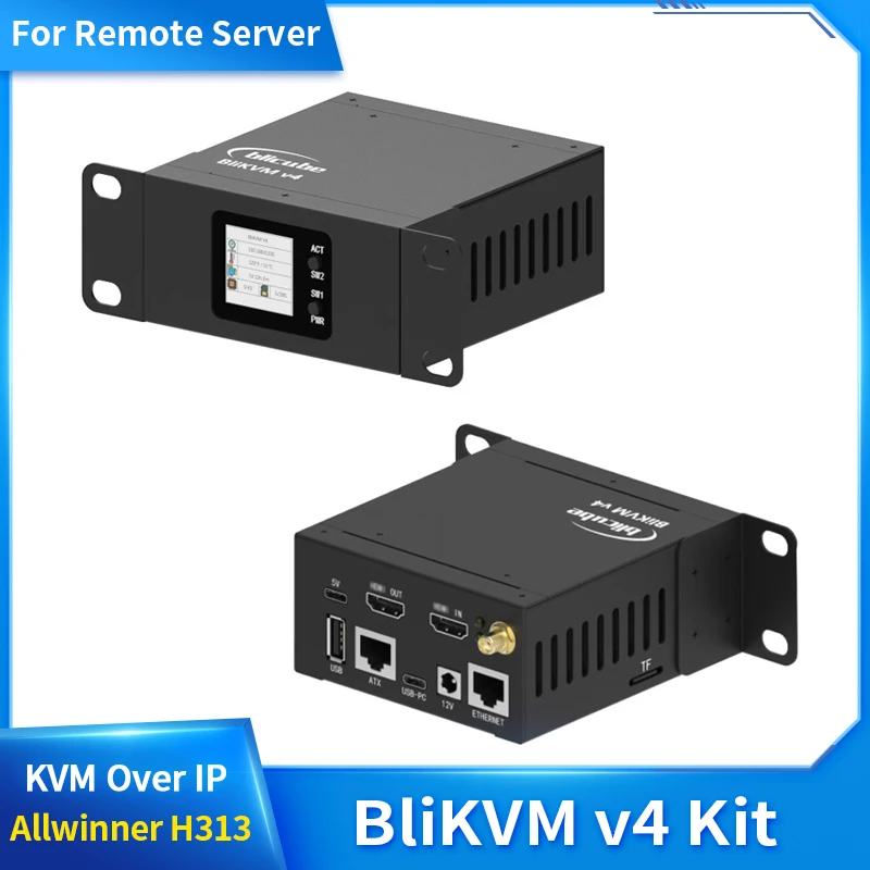 BliKVM V4 Allwinner H313 Soc KVM über IP-Gerät PoE HDMI-kompatibler Video Loop Through BliKVM Unterstützt PoE und DC WiFi Mehrsprachig Image
