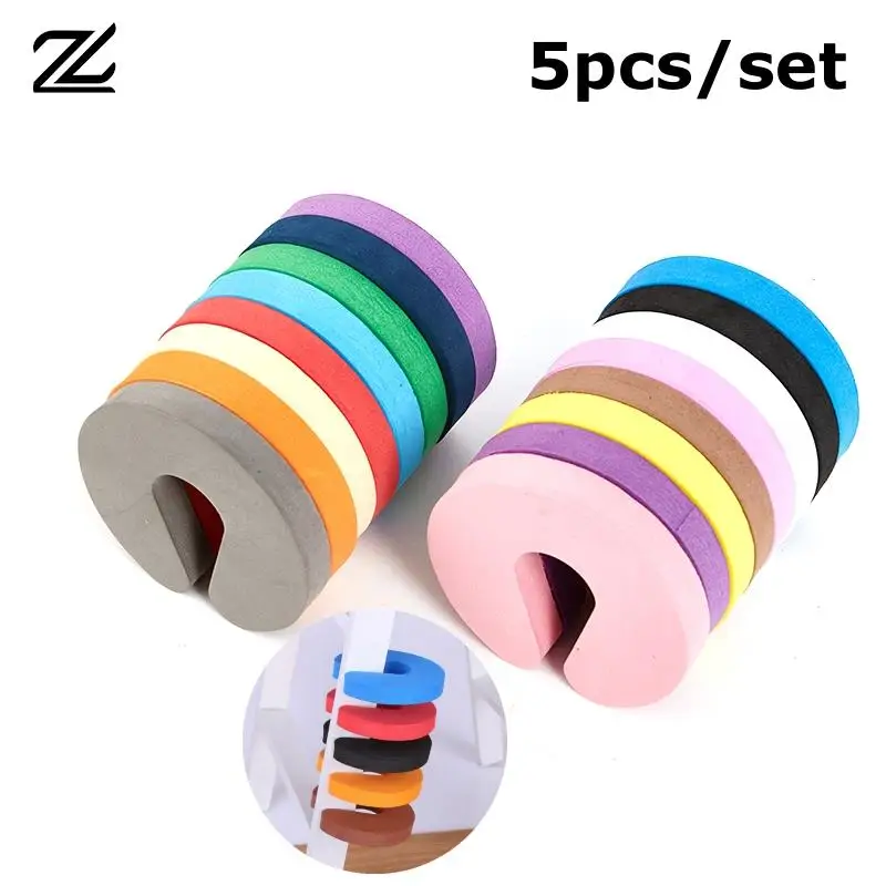 5 stücke Schaum Tür stopper Home Security Türclip Küche Schlafzimmer Tür stoppt Baby Kinder Sicherheit Fingers chutz Schutz Tür Hardware Image