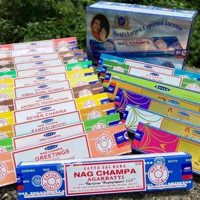 5BOX NAG Champa Indianer-Räucherstäbchen-Sammlung, handgefertigte Satya-Sticks mit sechs Geschmacksrichtungen, erfrischende medizinische Aromen für die Heimmeditation Image