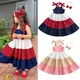 3 Farben Sommer mode Kinder Mädchen Kleid Farbe Match Binden Schulter gurte Schlinge Rüschen