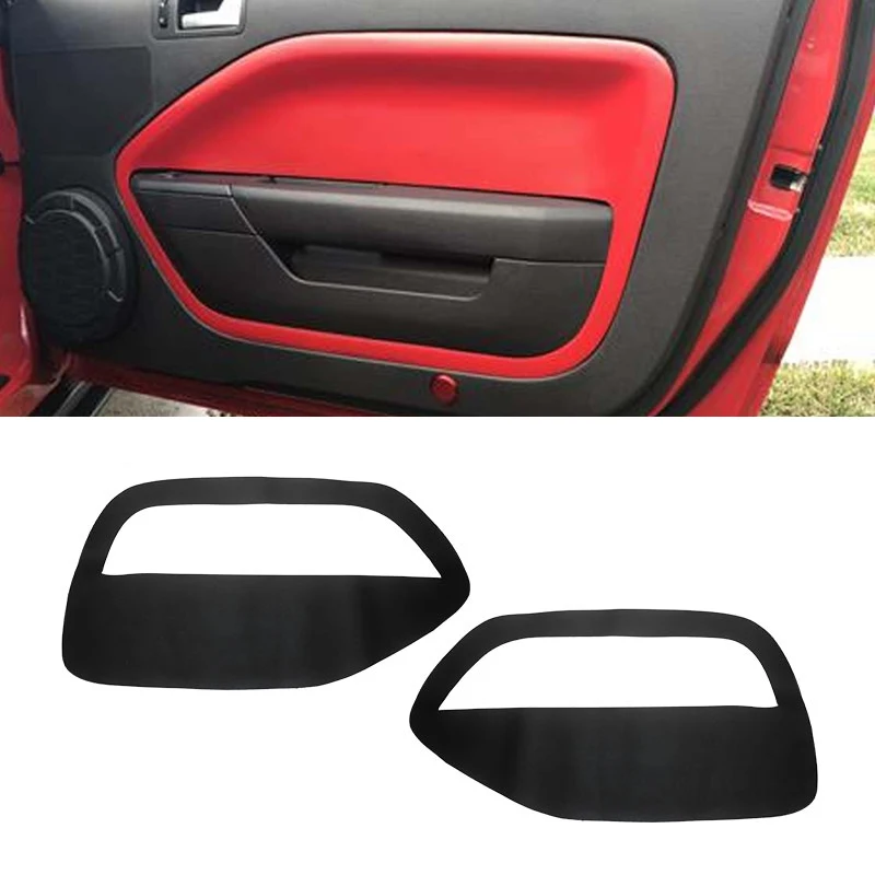 Weiche Leder Tür Panel Abdeckung Für Ford Mustang 2005 2006 2007 2008 2009 2X Auto Vordertür Armlehne Panel Haut Abdeckung Aufkleber Trim Image