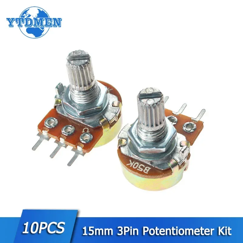 10PCS Potentiometer Widerstand WH148 1K 2K 5K 10K 20K 50K 100K 500K 1M Ohm Linear Taper Dreh Potentiometer Widerstand 15mm 3Pin Image