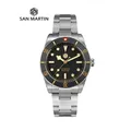 San martin neue 37mm bb54 vintage taucher uhr nh35 automatische mechanische männer armbanduhren