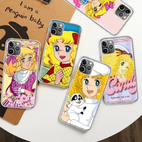 Süßigkeiten Süßigkeiten 90er Jahre Anime Fall für iPhone 12 13 Mini 11 14 plus 15 Pro Max 7 8 se