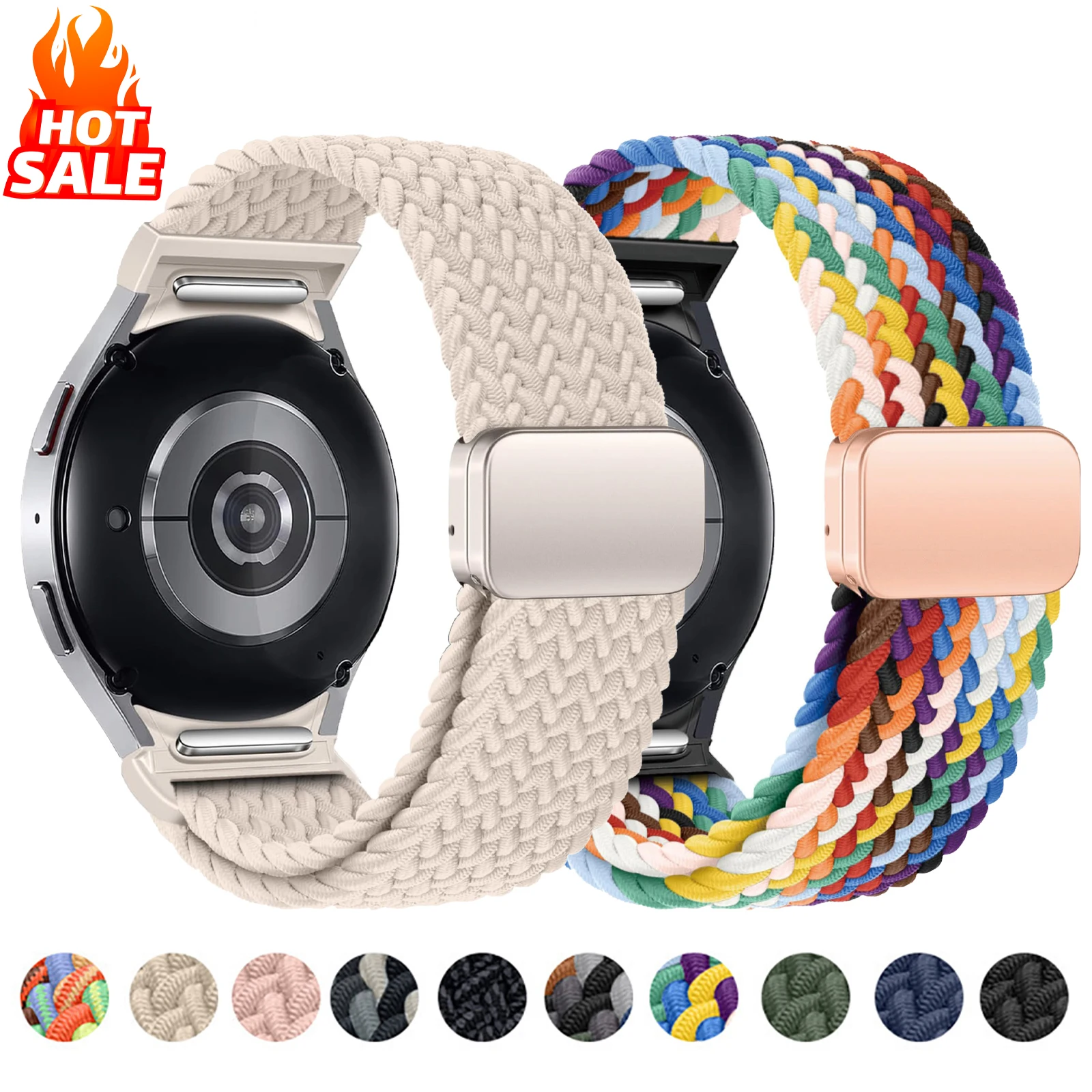 Keine Lücken geflochtenes Band für Samsung Galaxy Watch 7 6 5 4 44 mm 40 mm/5 Pro magnetisches Armband Galaxy Watch6 Watch4 Classic 47 43 Armband Image