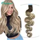 T4 10/613 Körper Welle Band In Menschliches Haar Extensions Balayage Nussbaum Braun Zu Asche Braun