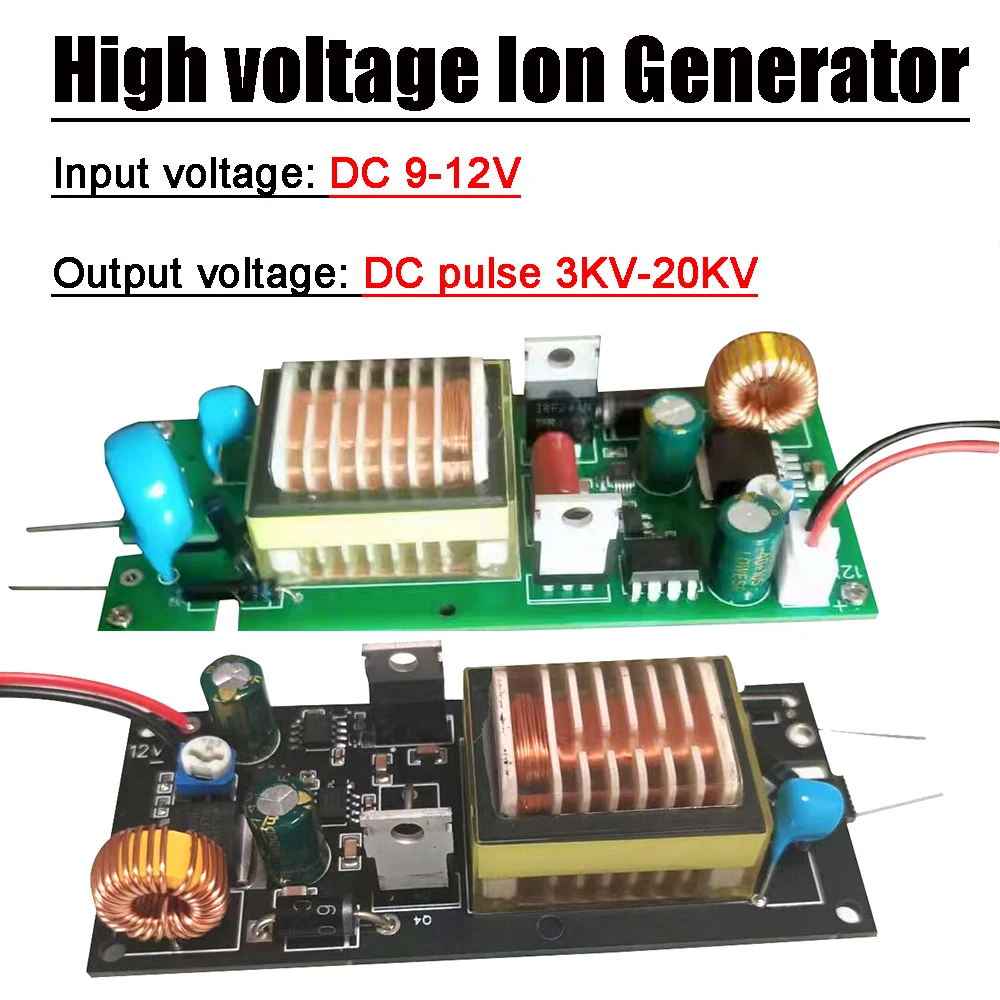 Hochspannungs-Inverter-Ionen-Generator, einstellbar, DC 9 V–12 V auf 3 kV–20 kV, Pulsenbogen-Entladung/entzündet für Luftreiniger Image