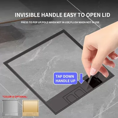 Bodenbox-Steckdose, versteckt, UK US EU BR FR Standard Power USB HDMI RJ45-Buchse, eingebettet, Image