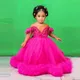 Fuchsia Baby Mädchen Geburtstags feier Kleid Rüschen Tüll Ballkleid Blumen mädchen Kleider für