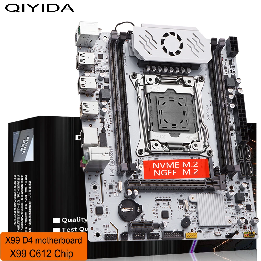 QIYIDA X99 Motherboard D4 TPM2.0 LGA 2011 3 mit M.2-Steckplatz, unterstützt X99 C612chip DDR4-Speicher SATA3.0 USB3.0 PCI16X Image