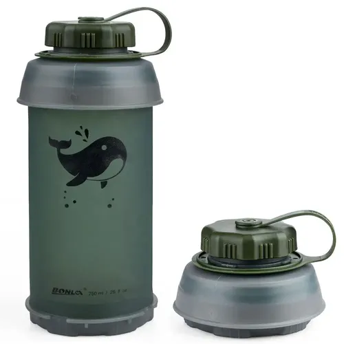 Tragbare 750ml Outdoor Wasser Flasche Multi-farbe Faltbare Tpu Weiche Wasserkocher Für Sport Camping